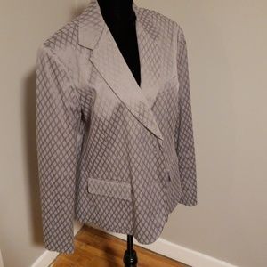 Womens gray damask blazer